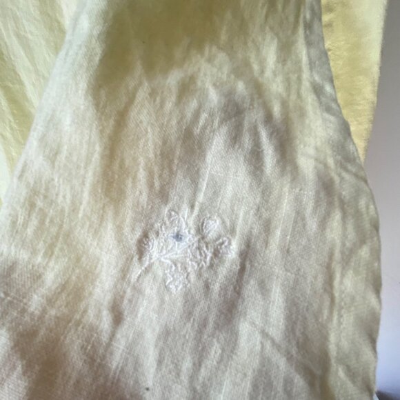 Kiko Sleeveless Linen Maxi Dress Women M Floral Embroidery Button-Back Yellow - Picture 9 of 10